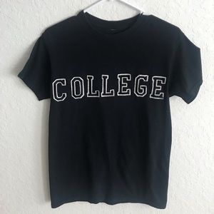 Black college T-shirt